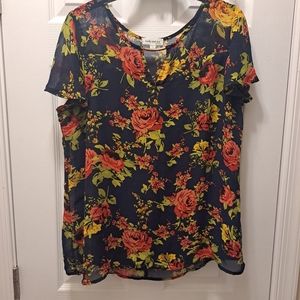 Floral Print lace blouse